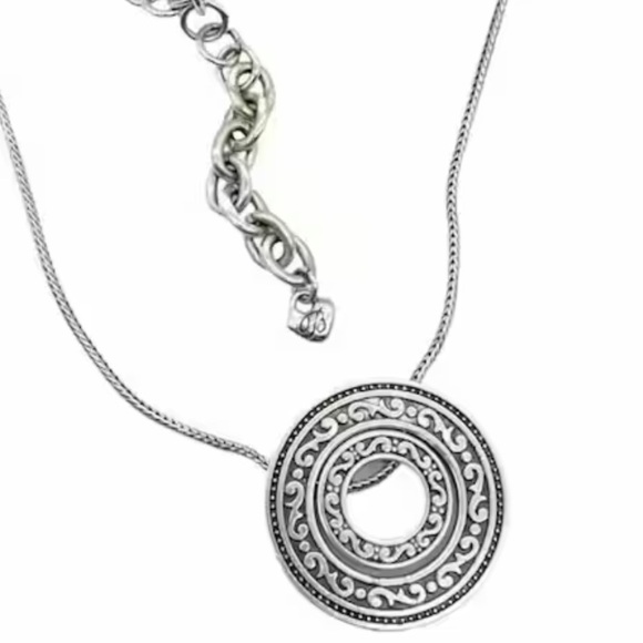 Brighton Central Park Silver Plated Scroll Halo Pendent Necklace - Picture 2 of 9